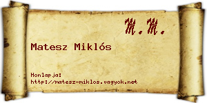 Matesz Miklós névjegykártya